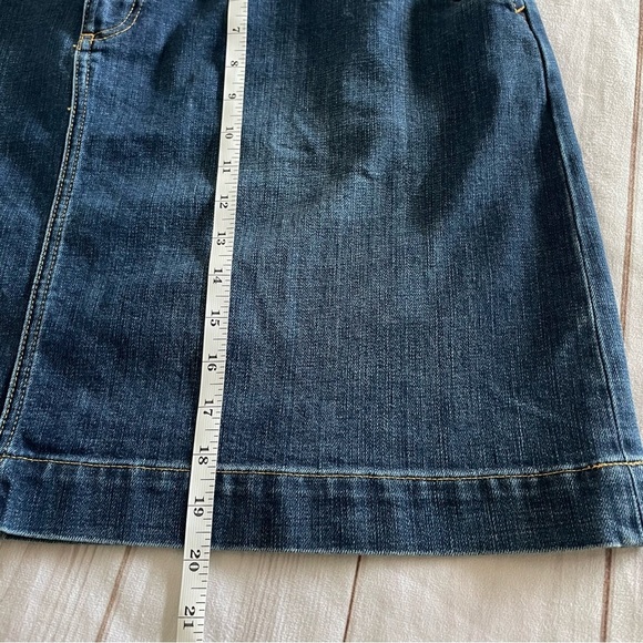Talbots Plus Petite Denim Skirt Women’s 16 Blue Button Sailor Chic Office Mini - Picture 11 of 12